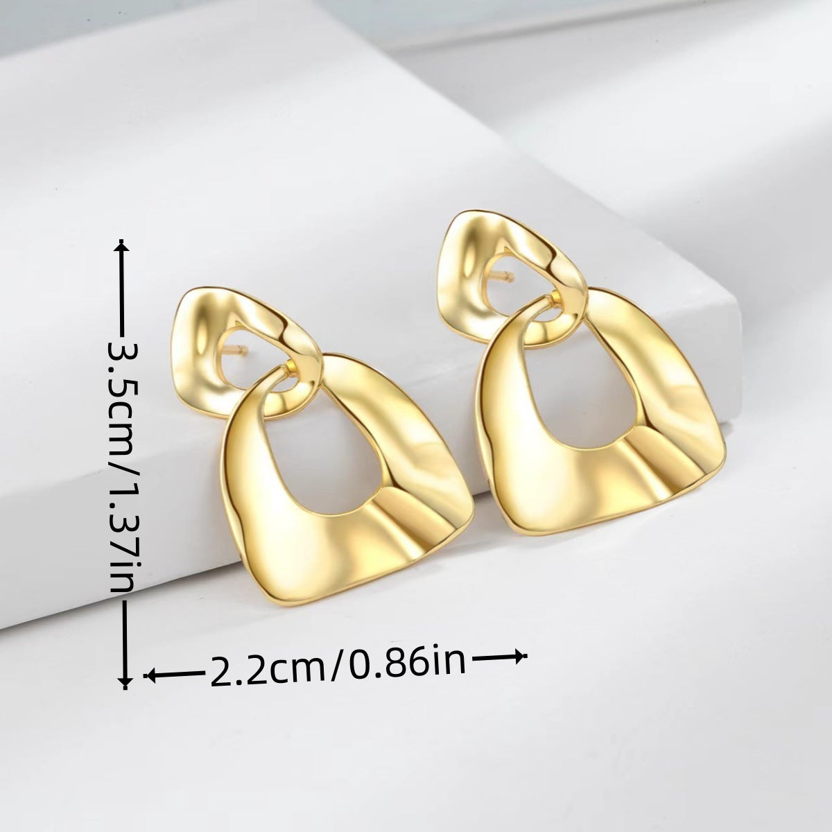 European and American Fashion Metal 22K Gold Personalized Earrings Female Trendy Style Female Internet Celebrities with The Same Temperament Earrings Jewelry