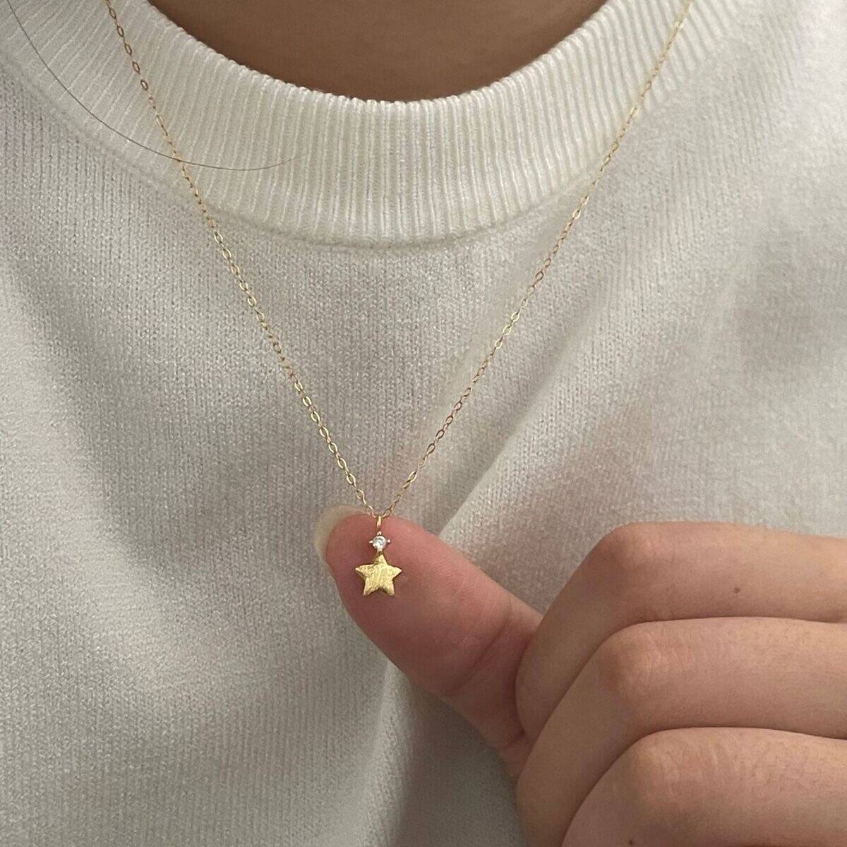 925 Silver Star Collarbone Chain Women's Simple Chinese Niche Light Luxury High-end Five-pointed Star Collarbone Chain Accessories
