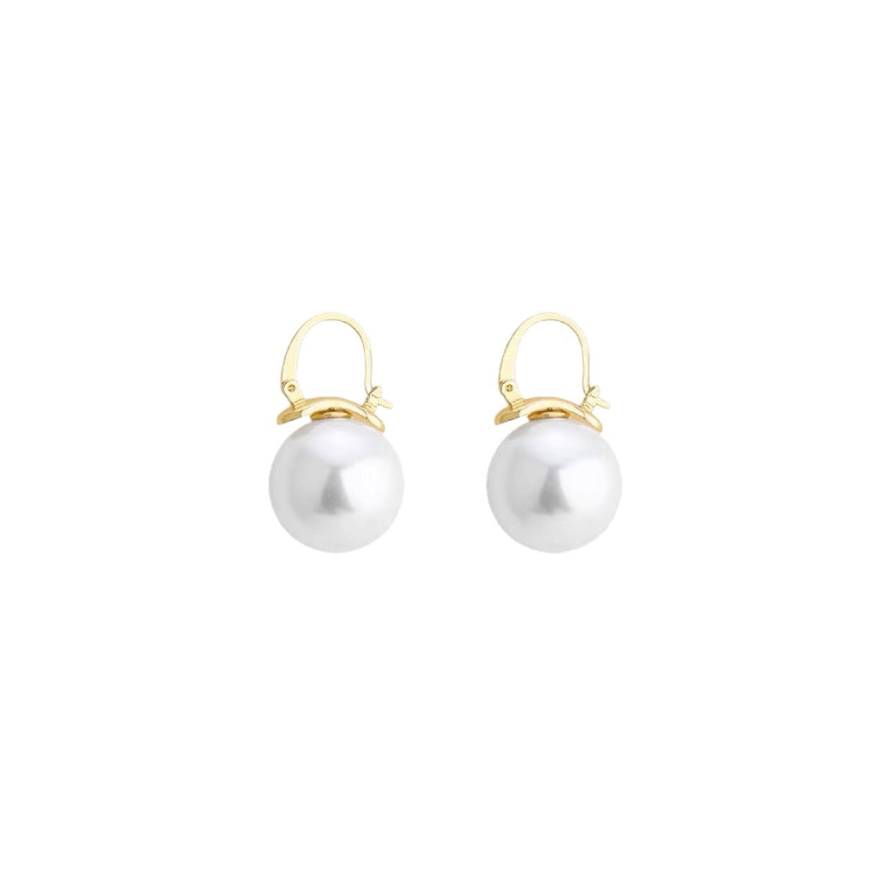 Pearl Earrings Women's Retro Temperament Simple Women's High-end Texture Earrings Copper Ear Hooks