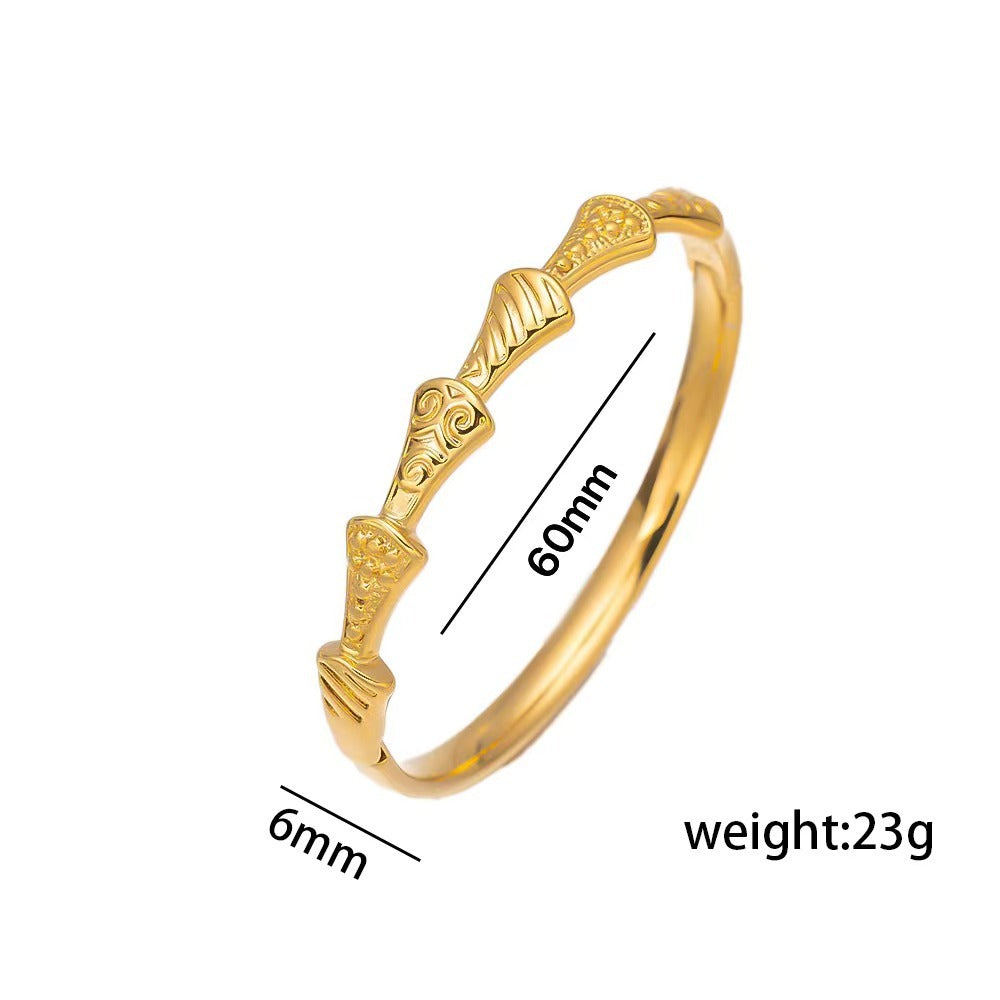 Baojia European and American Fan Skirt Titanium Steel Bracelet Does Not Fade Niche Design Simple Luxury Bracelet Bracelet