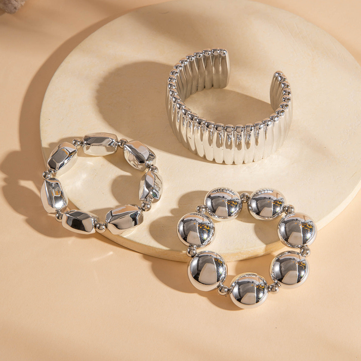 Multi-layer Line Winding Geometric Opening Bracelet Punk Style Bracelet