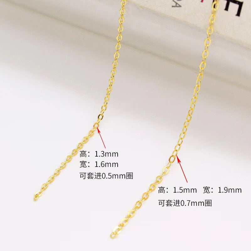 Flat O-shaped Necklace Plain Chain Single with Versatile Handmade DIY Niche Ins Style Personalized Versatile with Hip-hop Snake Bone Chain
