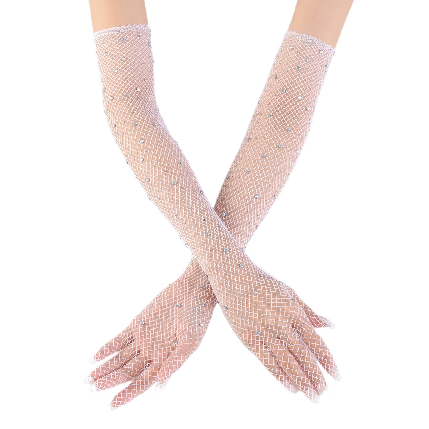 New European and American Fashion Hot Diamond Mesh Nightclub Sexy Gloves Fishing Net Fun Elastic Women Dance Decorative Gloves