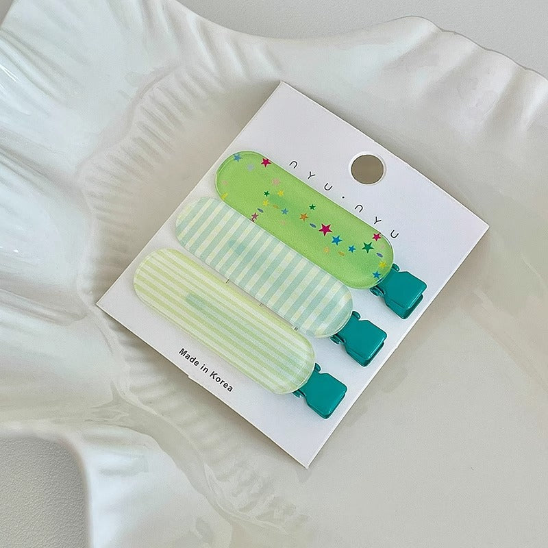 Black and White Checkerboard Hairpin Seamless Hairpin Broken Hair Bangs Side Clip Female Korean Duck Bill Clip One-word Clip