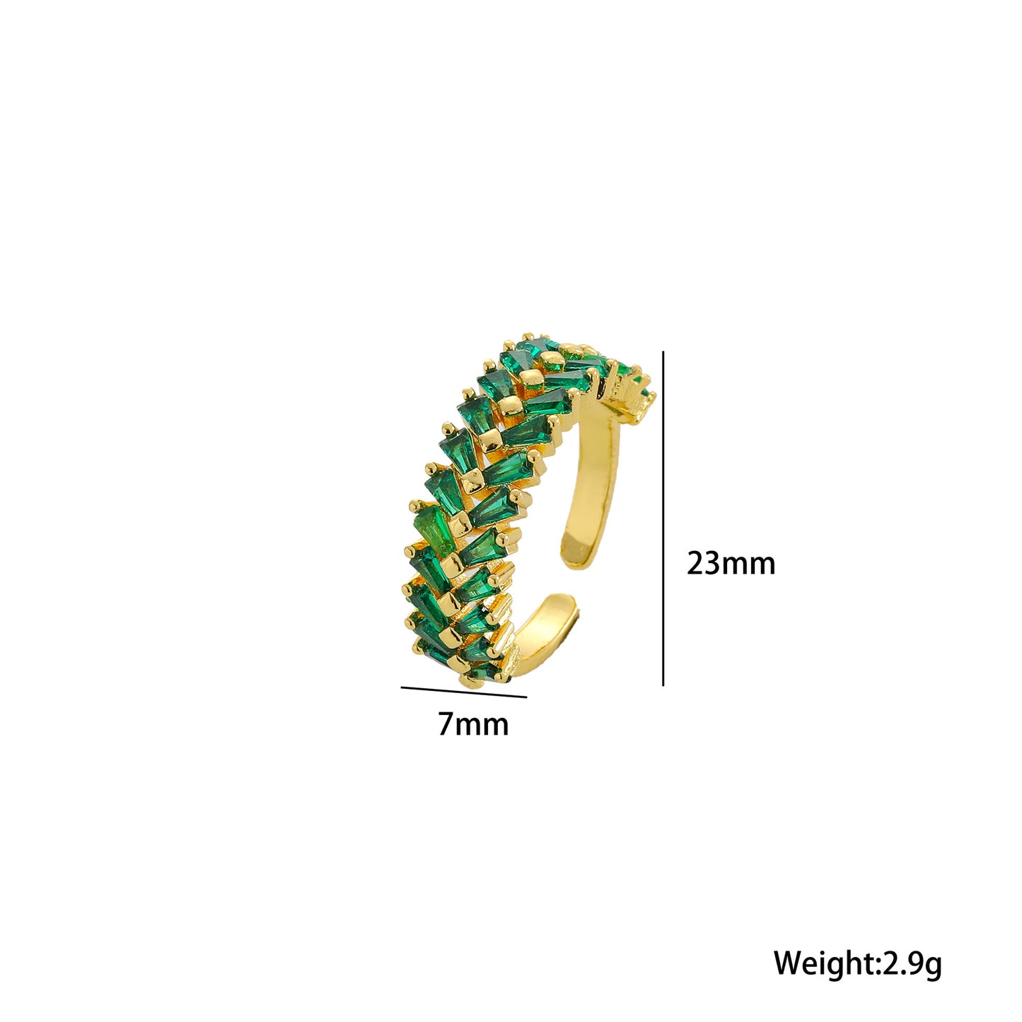 European and American Fashion Temperament Double Row Diamond Zircon Opening Adjustable Ring Female Internet Celebrity Ins Ring Hand Jewelry
