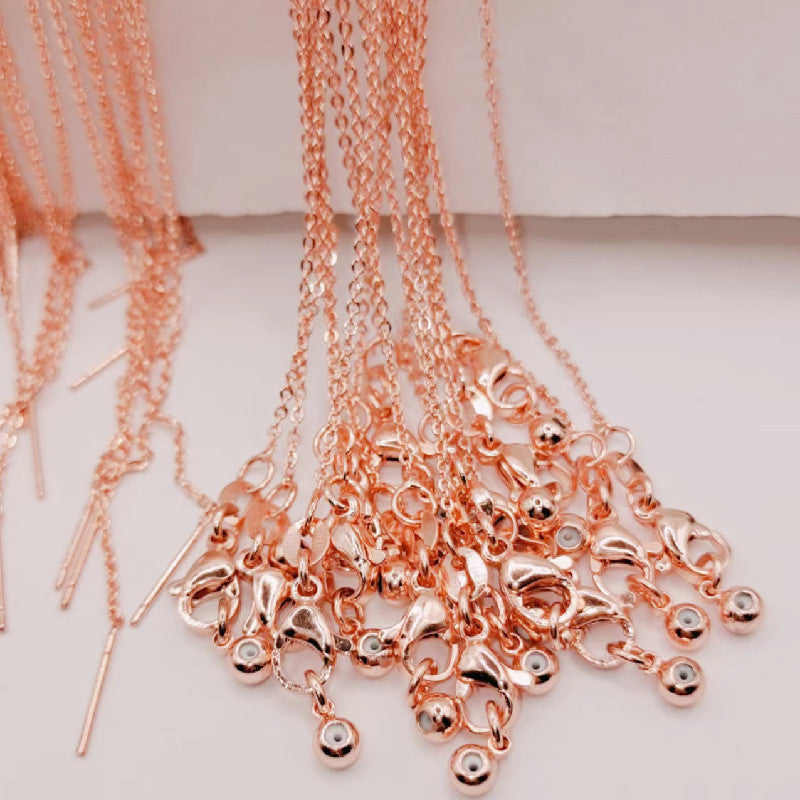 DIY Jewelry Necklace Bracelet Copper-plated Color-preserving Real Gold Simple O-chain Cross Chain Needle Chain Universal 0-chain