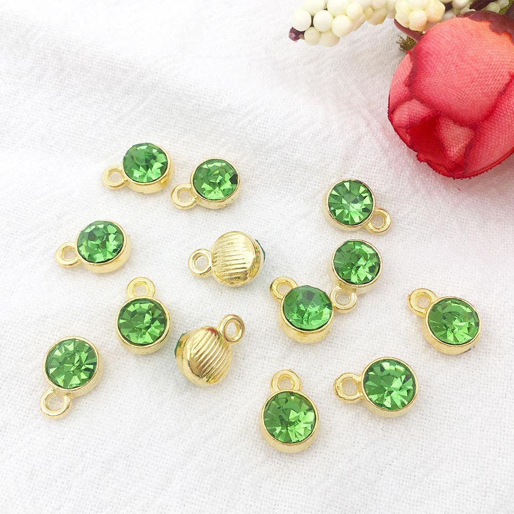 Alloy Diamond Twelve Birthday Stone Small Pendant Star Stone Lucky Stone Birthday Stone DIY Pendant 7mm Jewelry Accessories