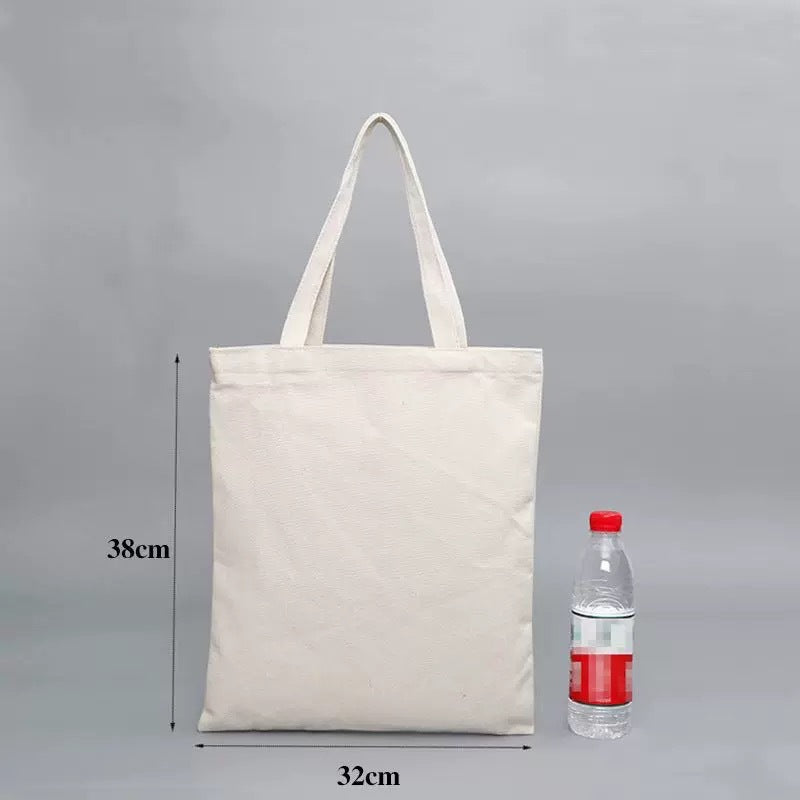 Blank Canvas Bag with Logo One Shoulder Portable Cotton Bag Student Shopping Hand-painted Zipper Canvas Bag Customization