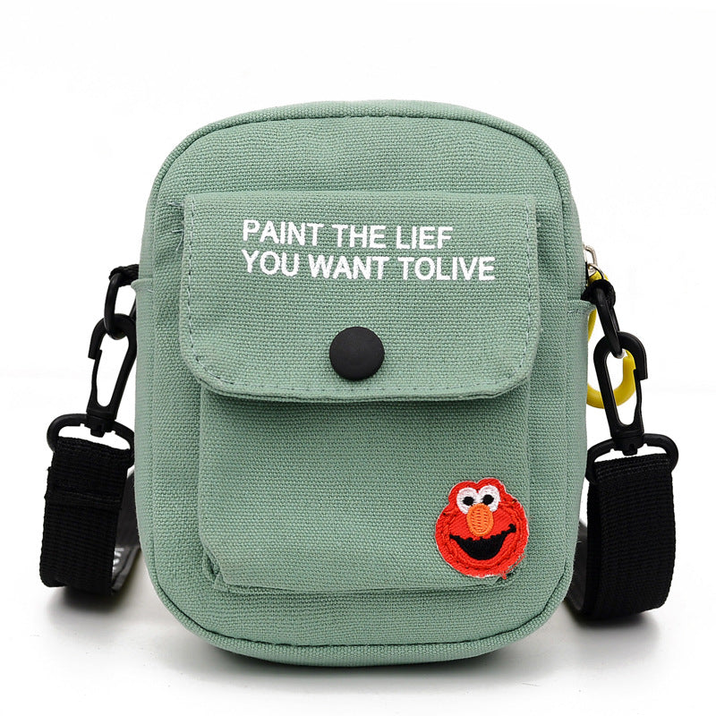 Korean Version Ins Canvas Messenger Bag Women's Bag New Student Small Fresh Hand Shoulder Bag