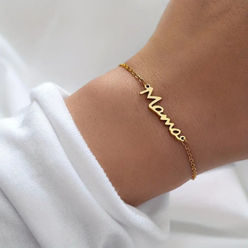 Stainless Steel Letter Bracelet European and American Fashion Personalized Bracelet Mother's Day Gift