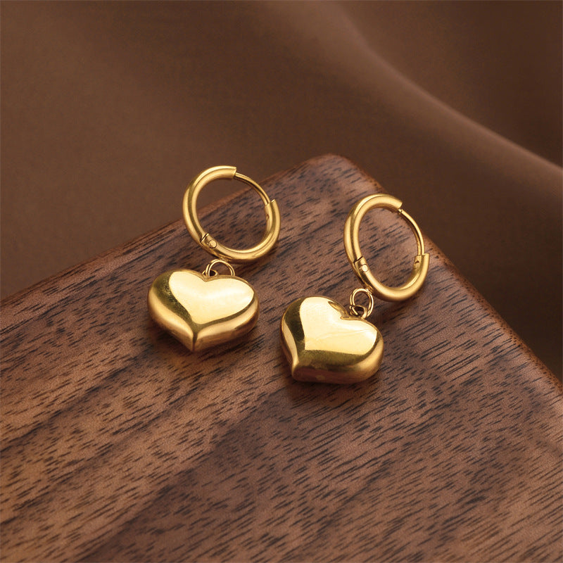 Fashion Titanium Steel Does Not Fade Short Ear Buckle Simple Geometric Rose Gold Earrings Stud Earrings