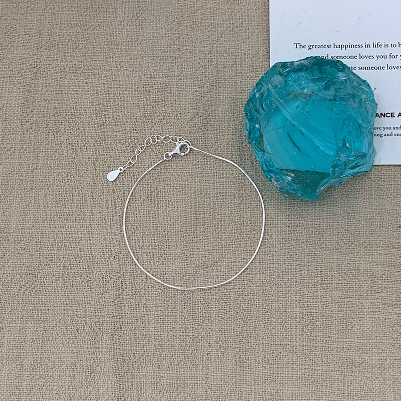 S925 Sterling Silver Star Love Blue Silver Bead Bracelet Women's Niche Design Sense Simple and Versatile Daily Bracelet Jewelry