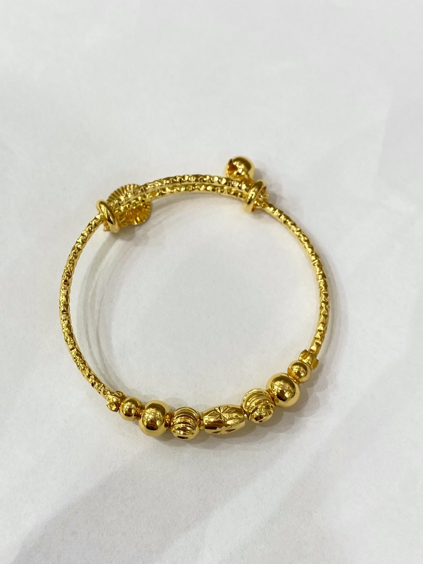 Children's Jewelry Gold Push-Pull Beaded Bracelet