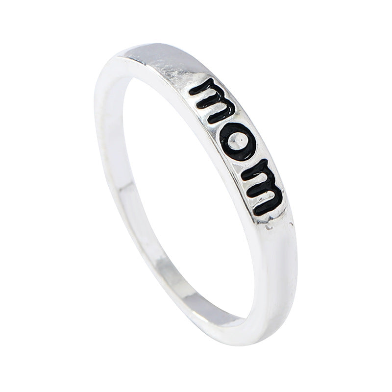 MOM Mother DAD Ring Alloy Silver Plated Jewelry Mother's Day Gift Jewelry