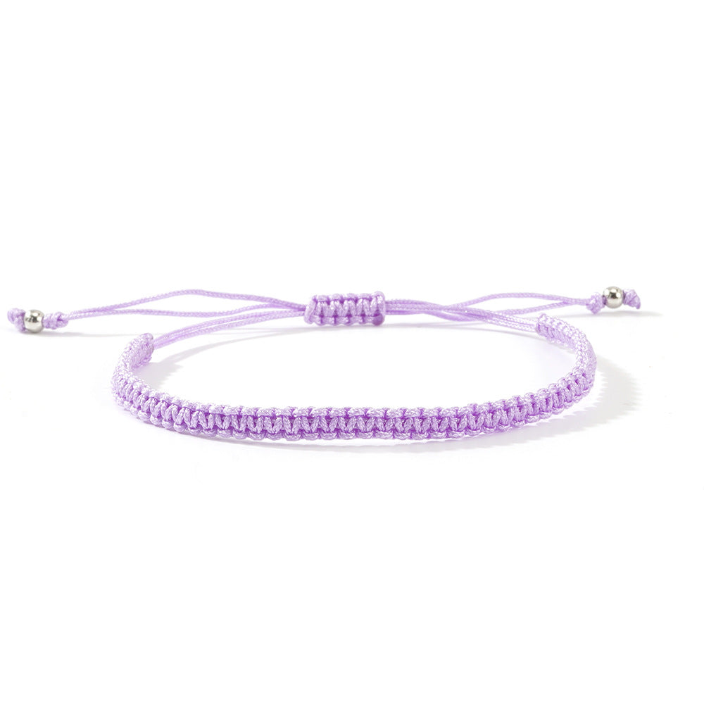 Hot-selling Solid Color Hand-woven Hand Rope Fashionable Versatile Men's and Women's Adjustable Bracelet Gift