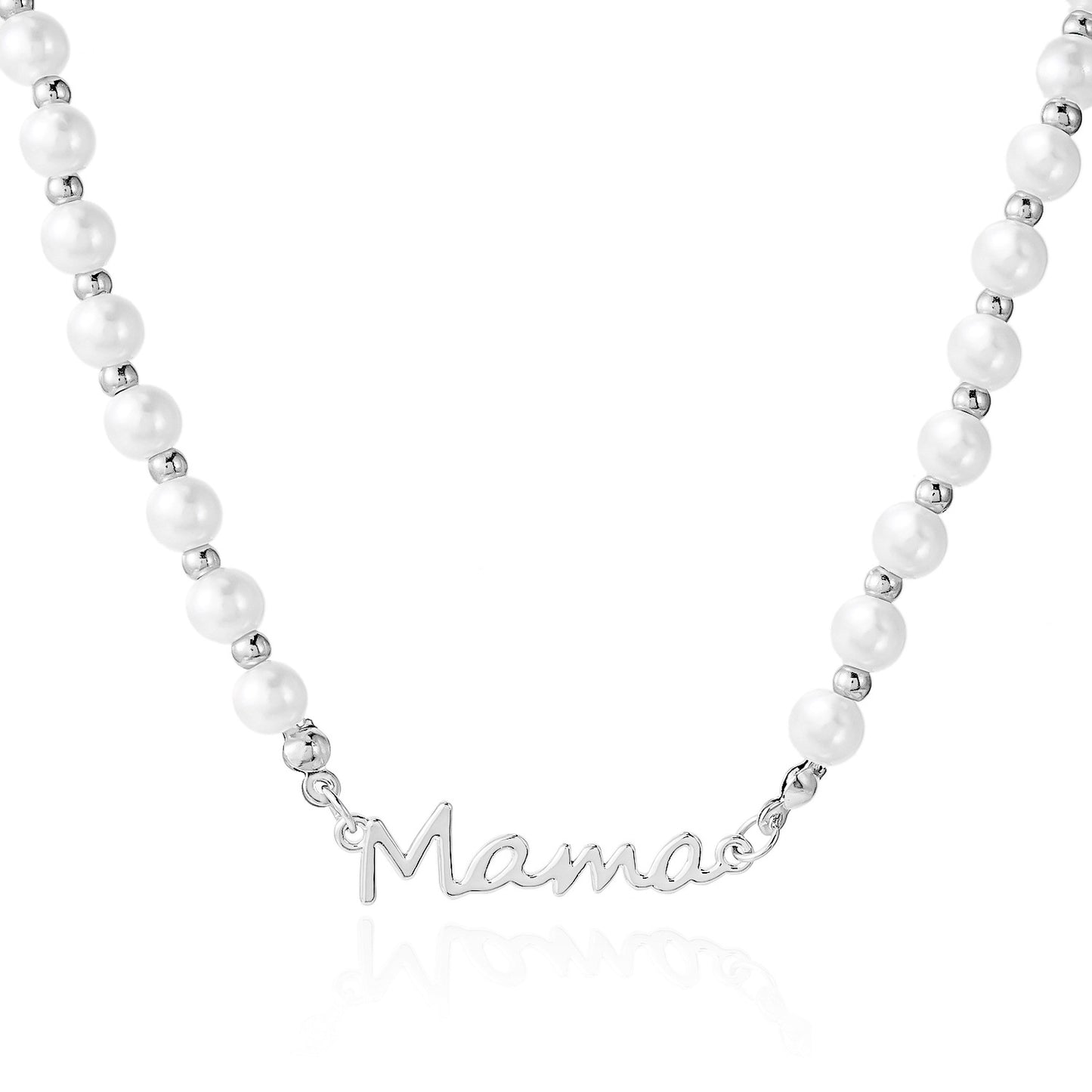 Japan and Korea Fashion Mother's Day Gift Letter Mama Pearl Necklace Versatile Mom Set