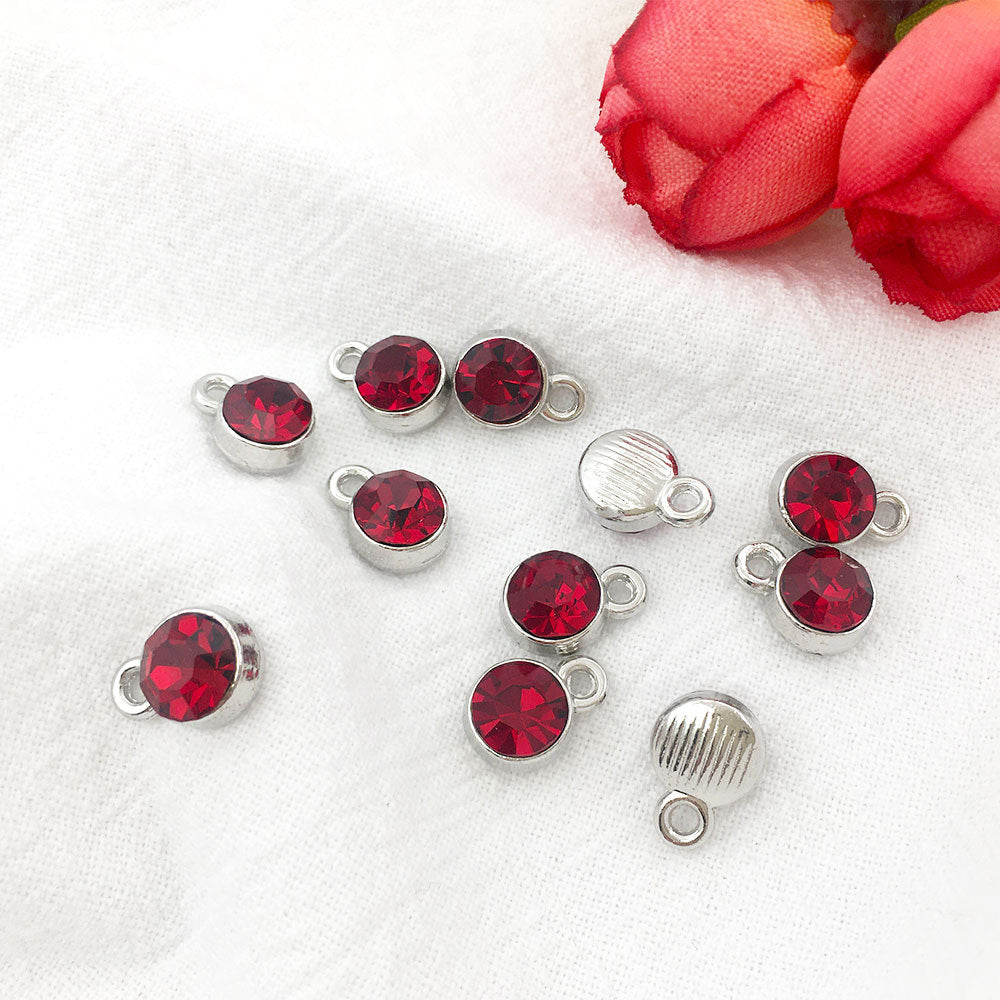 Alloy Diamond Twelve Birthday Stone Small Pendant Star Stone Lucky Stone Birthday Stone DIY Pendant 7mm Jewelry Accessories