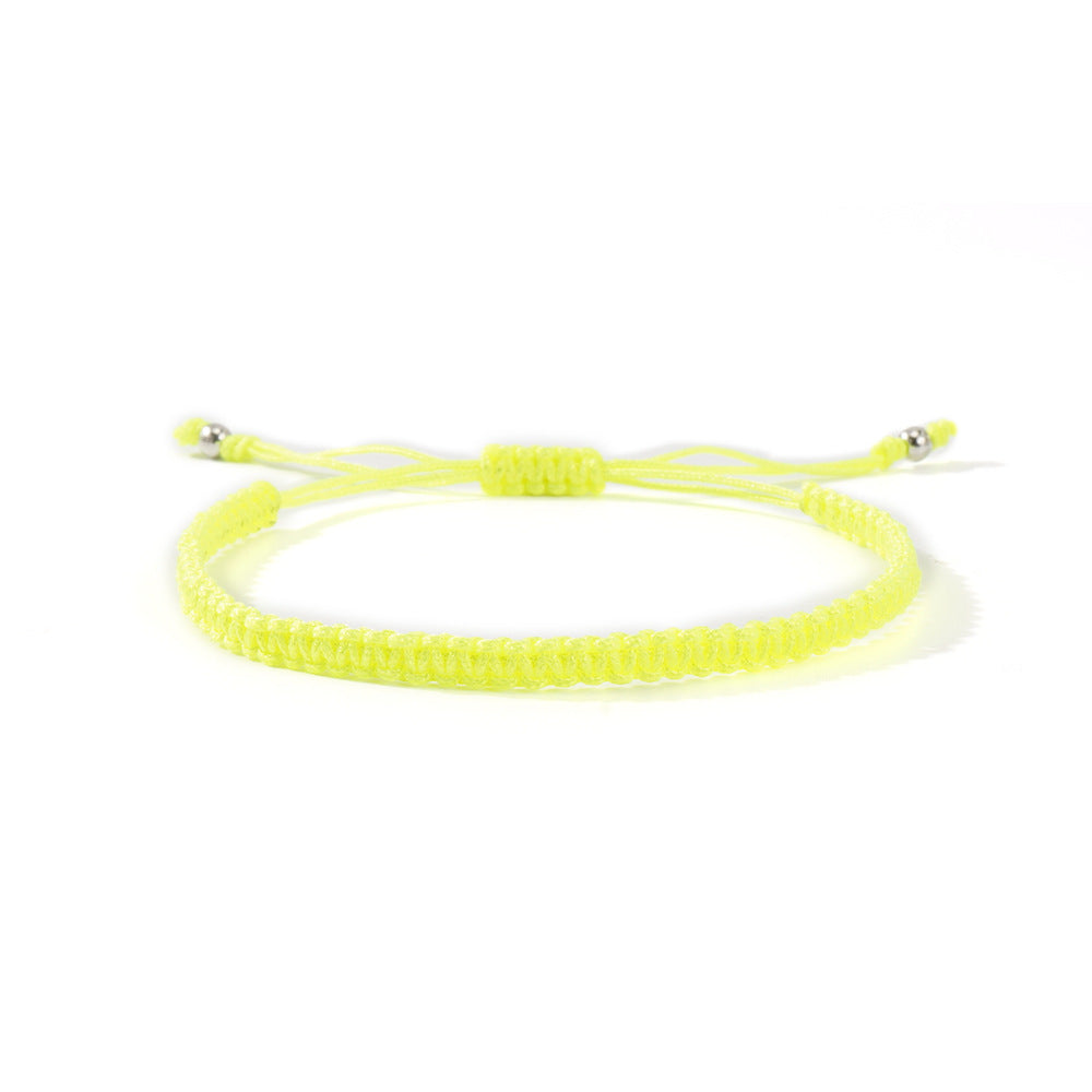 Hot-selling Solid Color Hand-woven Hand Rope Fashionable Versatile Men's and Women's Adjustable Bracelet Gift