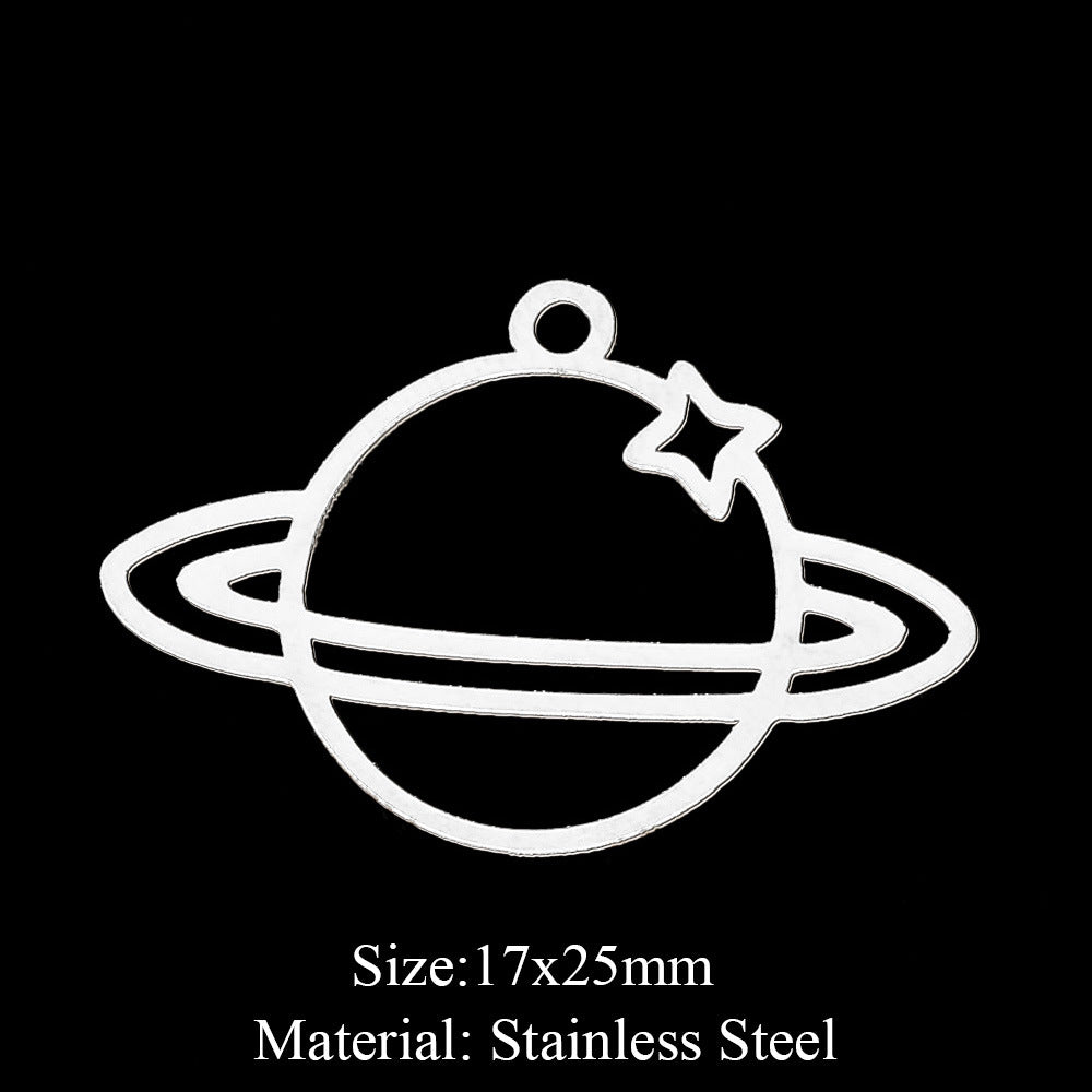 5 Pcs/bag Eye Fairy Face Pendant Geometric DIY Stainless Steel Jewelry Accessories Necklace Pendant