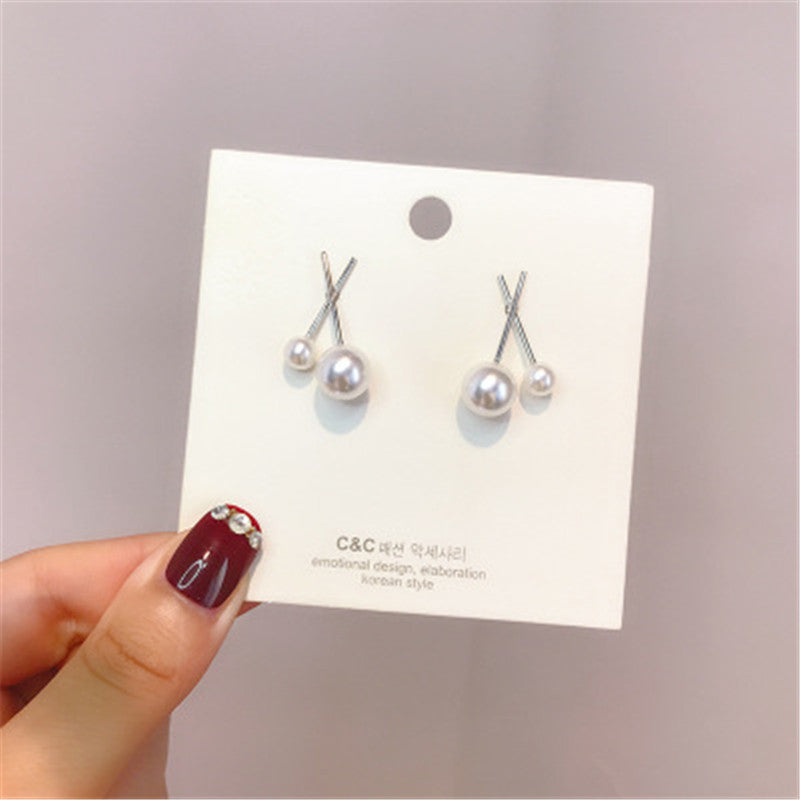 S925 Silver Needle Earrings Women's New Trendy Versatile Temperament Earrings Internet Celebrities Korean Ins Simple Personality Earrings Earrings