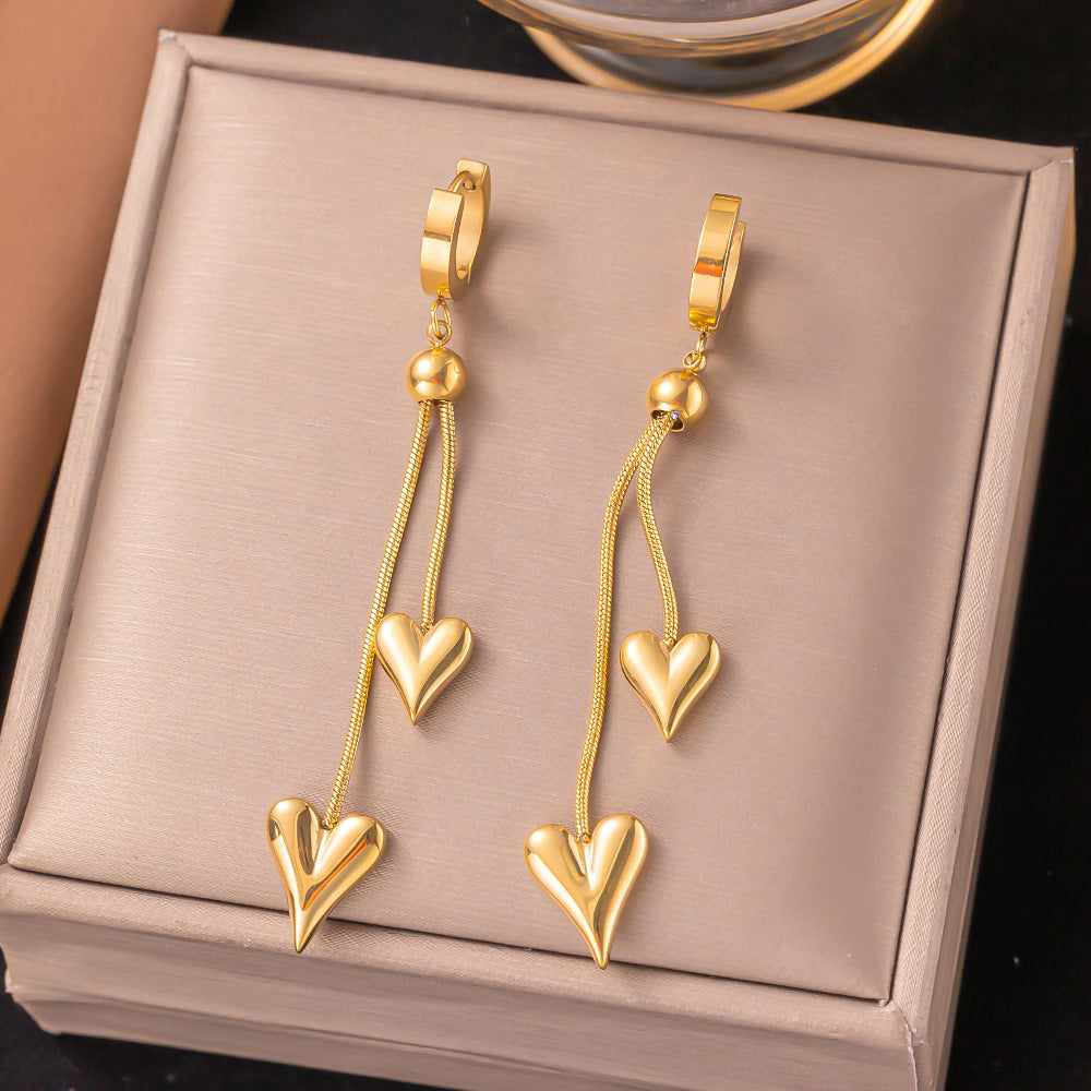 Simple 18k Gold-plated Stainless Steel Circle Earrings Simple Gold-plated Men's and Women's Models