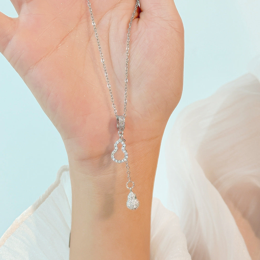 Summer Silver Titanium Steel Non-fading Necklace Women's Fashion Light Luxury Pendant Girls Necklace