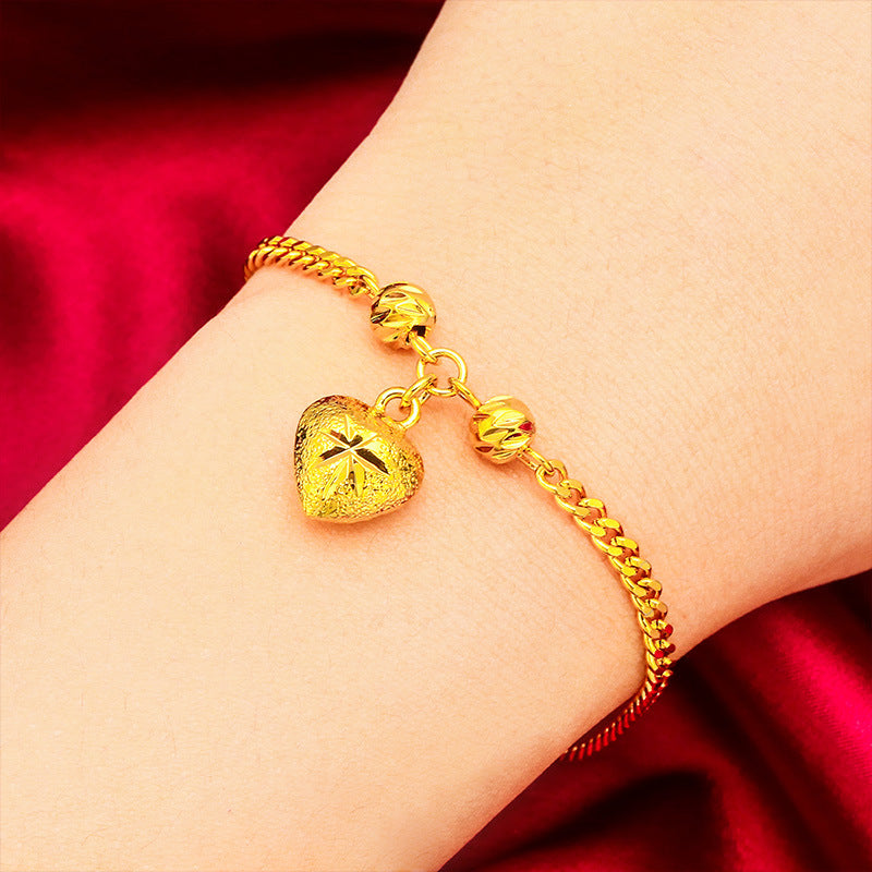 Girls Love Bracelet Hollow Women's Bracelet Heart Shape Gold Plating Bracelet