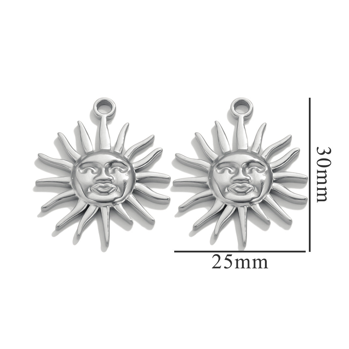 Stainless Steel New Personalized Retro Three-dimensional Sun Love Pendant DIY Stainless Steel Necklace Accessories Wholesale