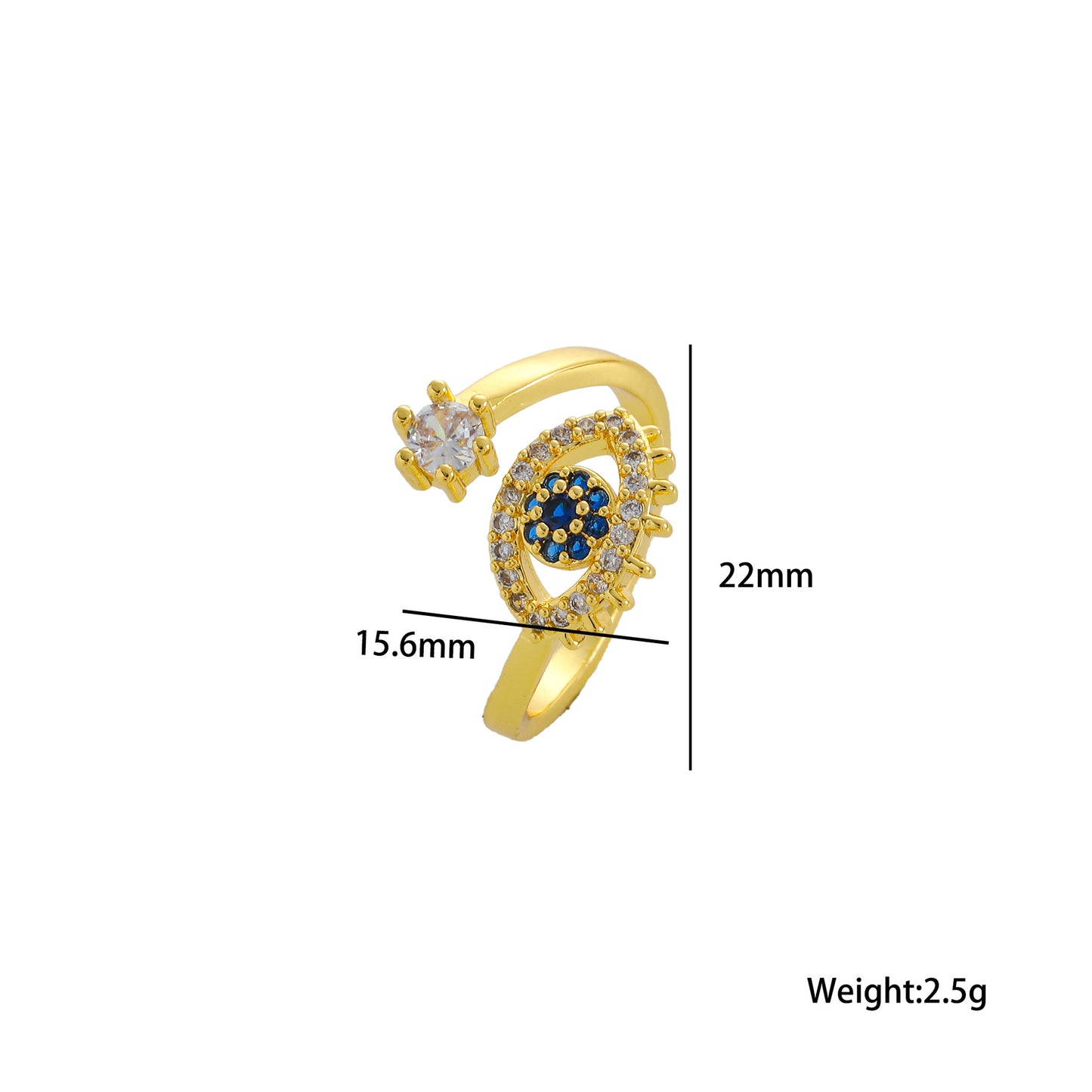 Devil's Eye Ring Niche Premium Light Luxury Zircon Ring Personality Simple Premium Ring
