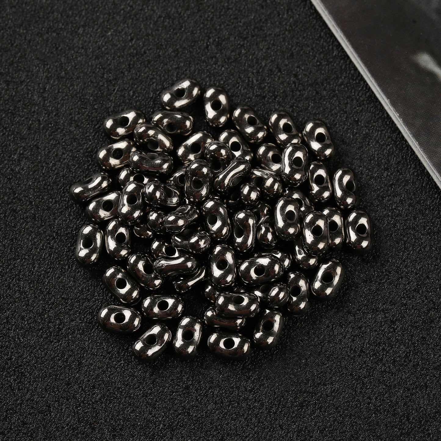 Acrylic Peanut Bead Separator DIY Bracelet Necklace Positioning Bead Accessories, Gold Silver Loose Beads