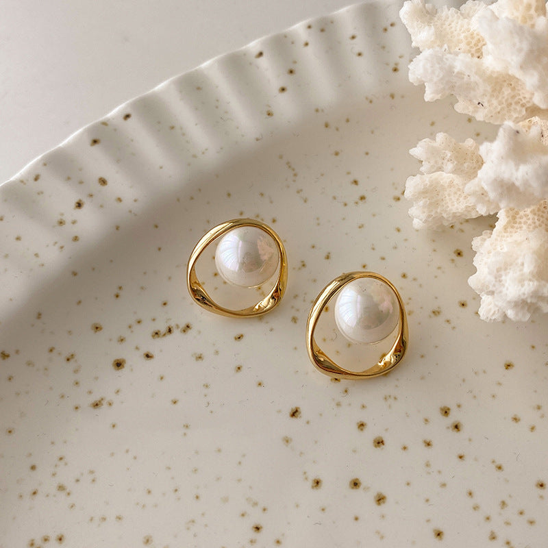 S925 Silver Needle Earrings Women's New Trendy Versatile Temperament Earrings Internet Celebrities Korean Ins Simple Personality Earrings Earrings