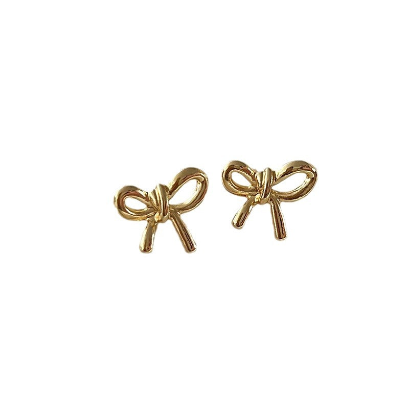 Retro Hong Kong Style Temperament Stud Earrings Female Explosion Internet Celebrity Niche High Sense Gold Earrings