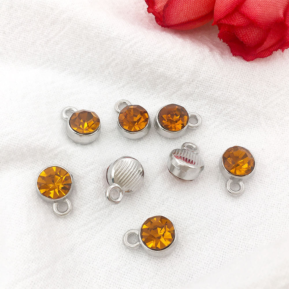 Alloy Diamond Twelve Birthday Stone Small Pendant Star Stone Lucky Stone Birthday Stone DIY Pendant 7mm Jewelry Accessories