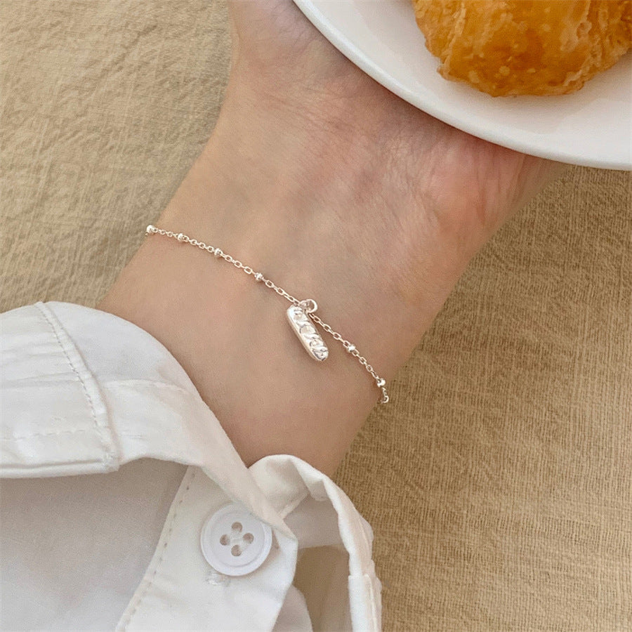 Korean Version S925 Sterling Silver Bread Head Bracelet Women's Minimalist Style Exquisite Niche Design High-end Bracelet Jewelry New