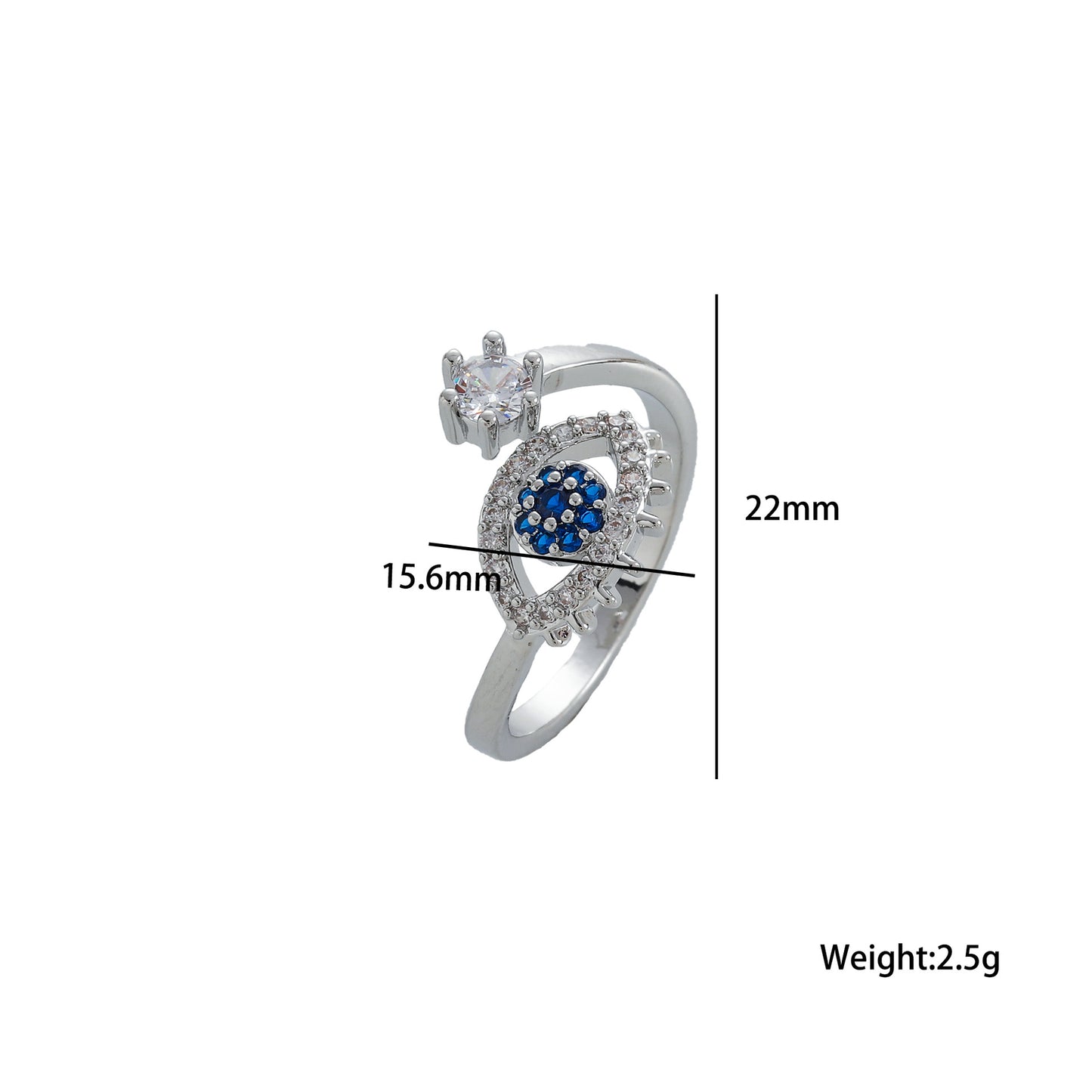 Devil's Eye Ring Niche Premium Light Luxury Zircon Ring Personality Simple Premium Ring