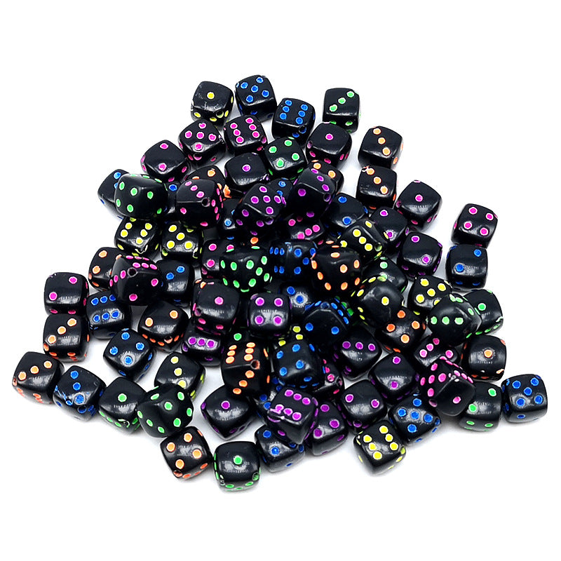 Accessories 8mm Acrylic Mahjong Dice Beaded Oblique Hole Dice Loose Beads DIY Material Bracelet Necklace Bracelet