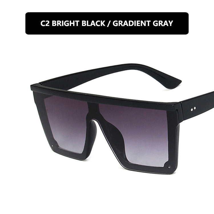 Purple Sunglasses Trendy Big Frame One-piece Sunglasses Street Shooting Driving Sunglasses Retro