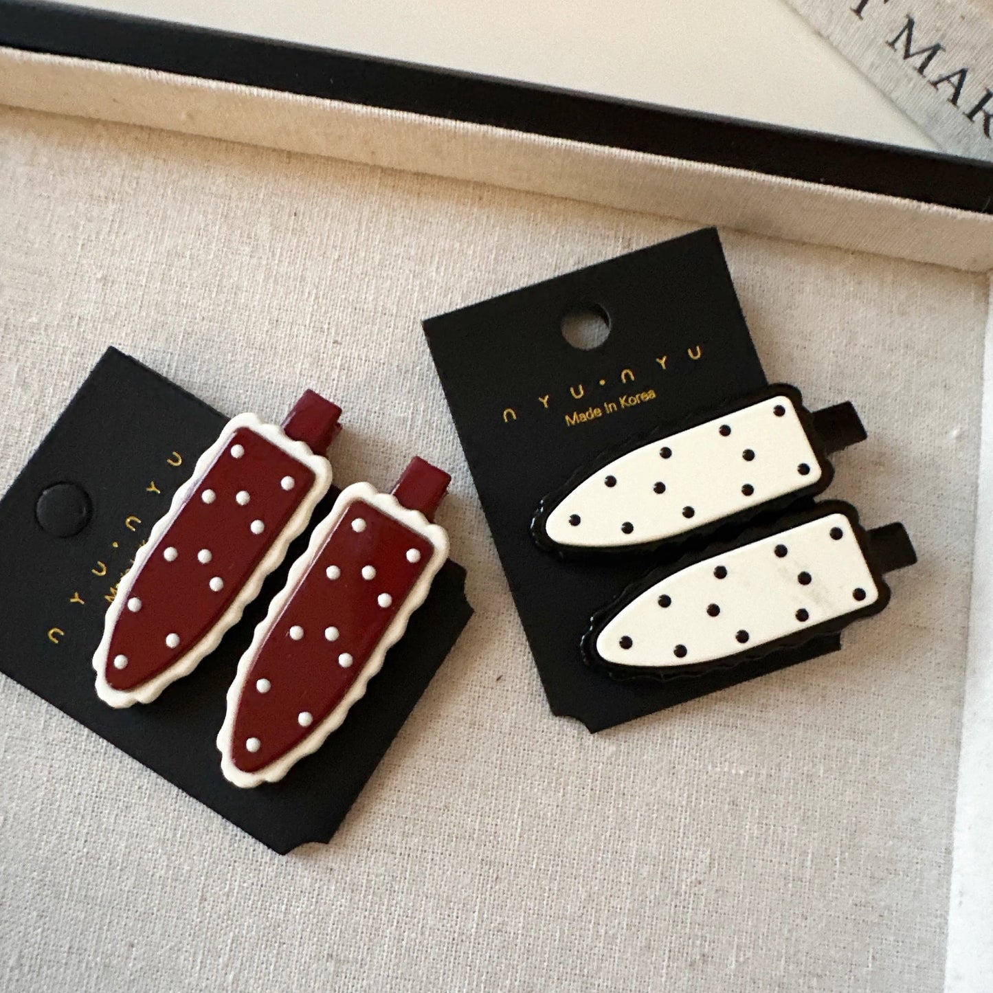 New Retro Polka Dot Double-layer Seamless Clip Bangs Clip Girl Simple Hairpin Side Versatile Temperament Hairpin Hair Accessories