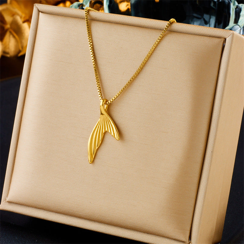 Summer New Titanium Steel Non-fading Versatile Necklace Light Luxury Simple Pendant Women's Necklace