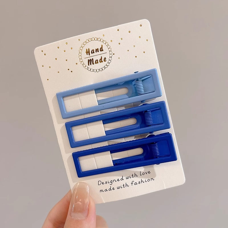 Black and White Checkerboard Hairpin Seamless Hairpin Broken Hair Bangs Side Clip Female Korean Duck Bill Clip One-word Clip