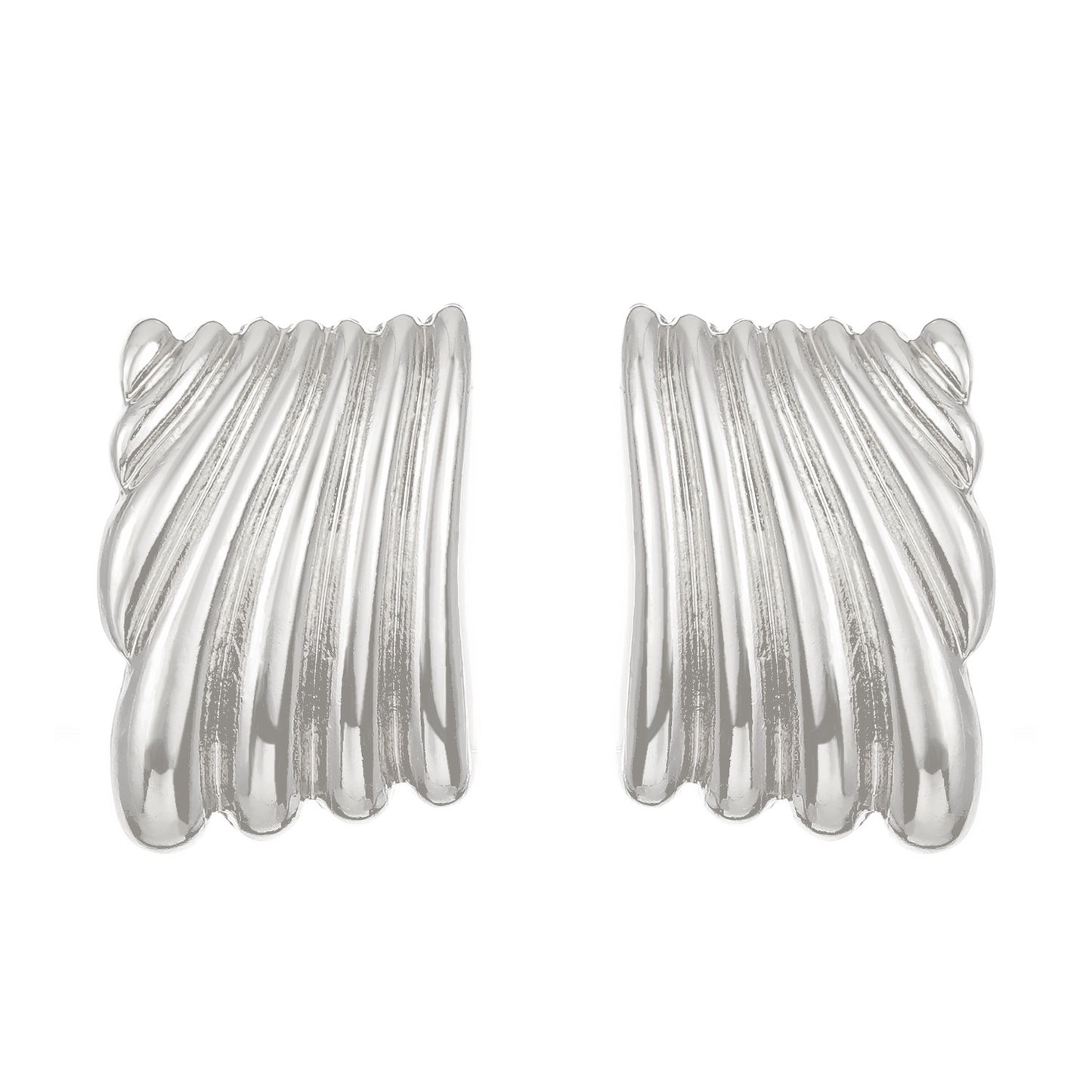 Titanium Steel Pleated Geometric Earrings Women's New Irregular Round Square Love Stud Earrings Medieval Earrings Tide