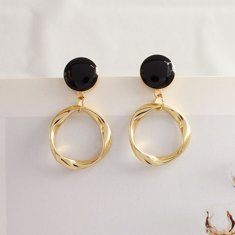 S925 Silver Needle Earrings Women's New Trendy Versatile Temperament Earrings Internet Celebrities Korean Ins Simple Personality Earrings Earrings