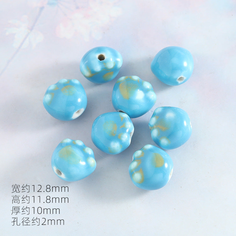 Ocean Wind Ceramic Beads Rabbit Conch Cat Claws Beaded Accessories Handmade Material DIY Loose Beads Bracelet Accessories