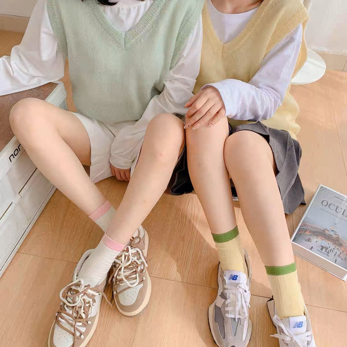 Socks Women's Summer Medium Tube Socks Dopamine Candy Color Korean Spring and Autumn Stacking Socks