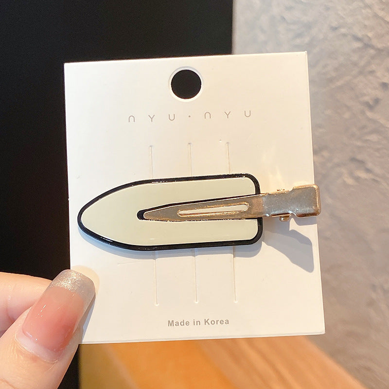 Black and White Checkerboard Hairpin Seamless Hairpin Broken Hair Bangs Side Clip Female Korean Duck Bill Clip One-word Clip