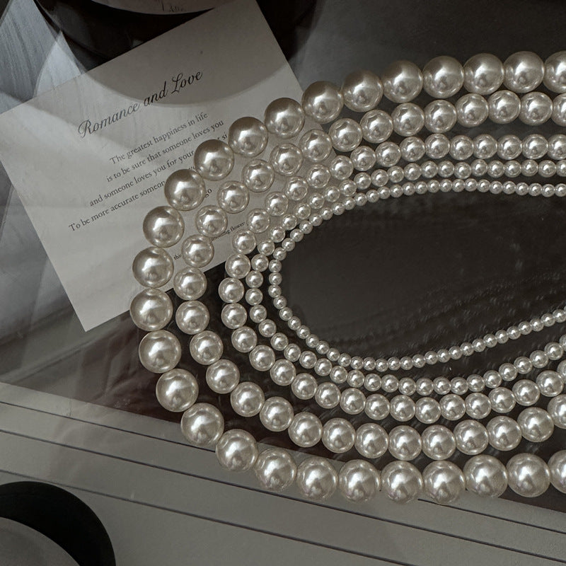 S925 Sterling Silver Korean Version Niche Design Strong Light Pearl Necklace Korean Simple Collarbone Chain Wholesale