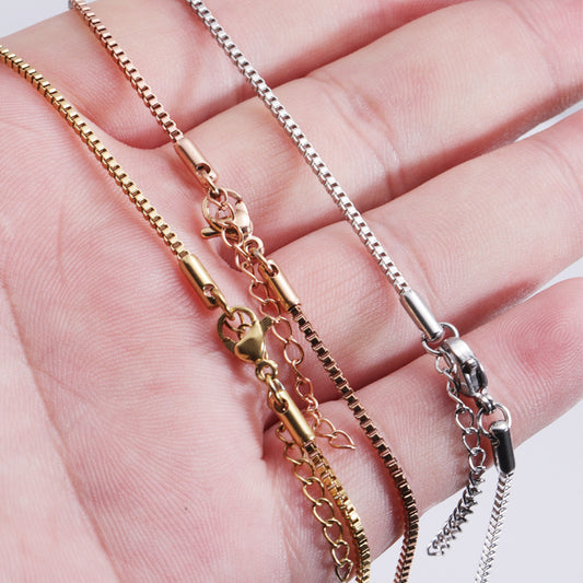 Stainless Steel Vacuum Electroplating Color Chain Jewelry Accessories Box Chain Indenter Small Pendant Chain