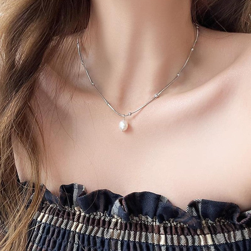 925 Silver Love Necklace Women's Summer High Sense Design Sense Niche Light Luxury Collarbone Chain Neck Chain
