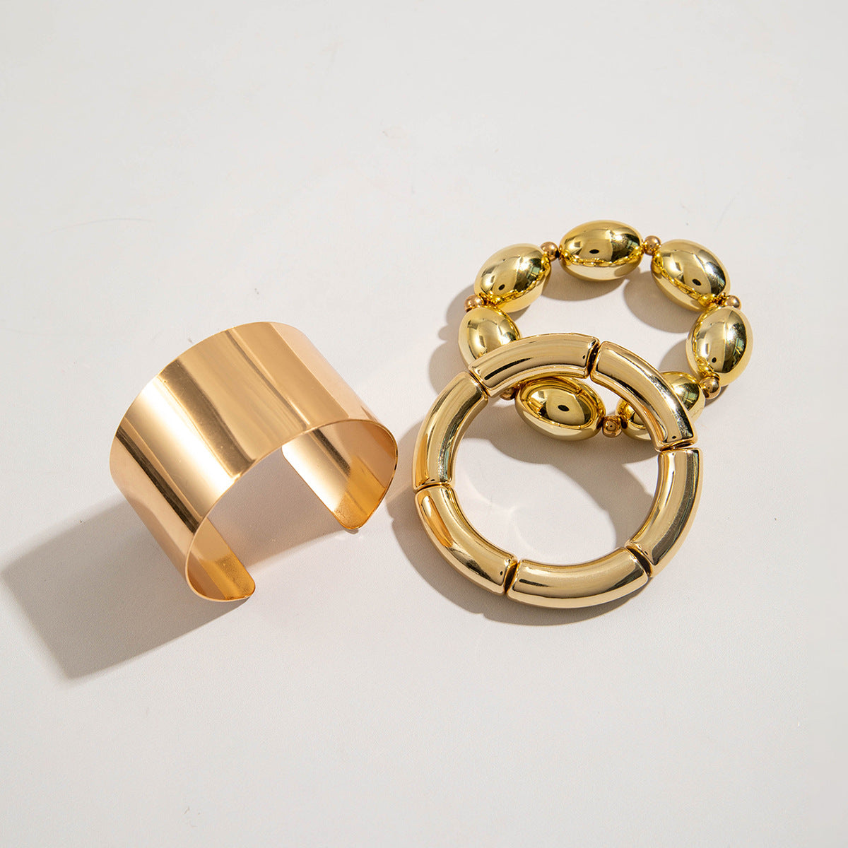 Multi-layer Line Winding Geometric Opening Bracelet Punk Style Bracelet