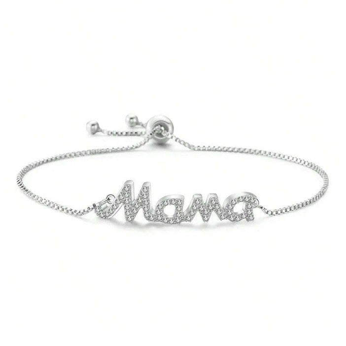 Fashion Mom Letter Creative Japanese and Korean Bracelet Zircon Premium Summer New Zipper Jewelry Women